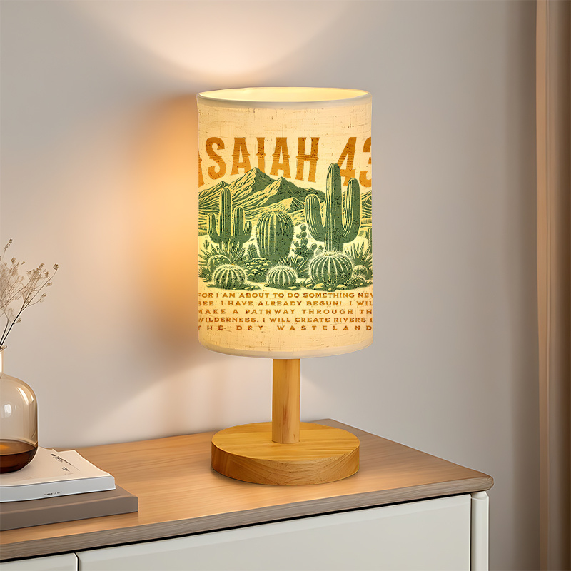 Modern USB-Powered Linen Table Lamp