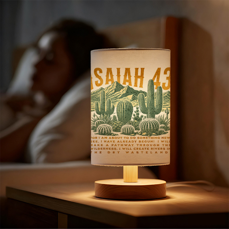 Modern USB-Powered Linen Table Lamp