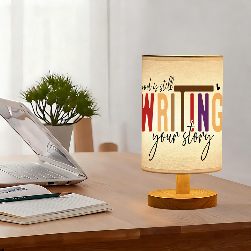 Modern USB-Powered Linen Table Lamp with Plug-in Design & Built-in Shade