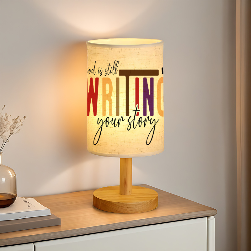 Modern USB-Powered Linen Table Lamp with Plug-in Design & Built-in Shade