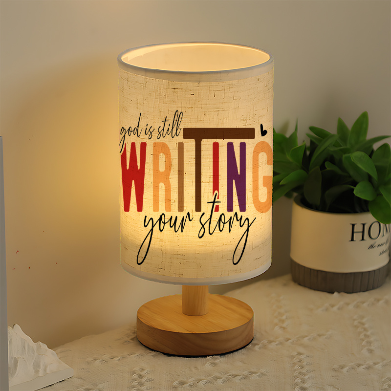 Modern USB-Powered Linen Table Lamp with Plug-in Design & Built-in Shade