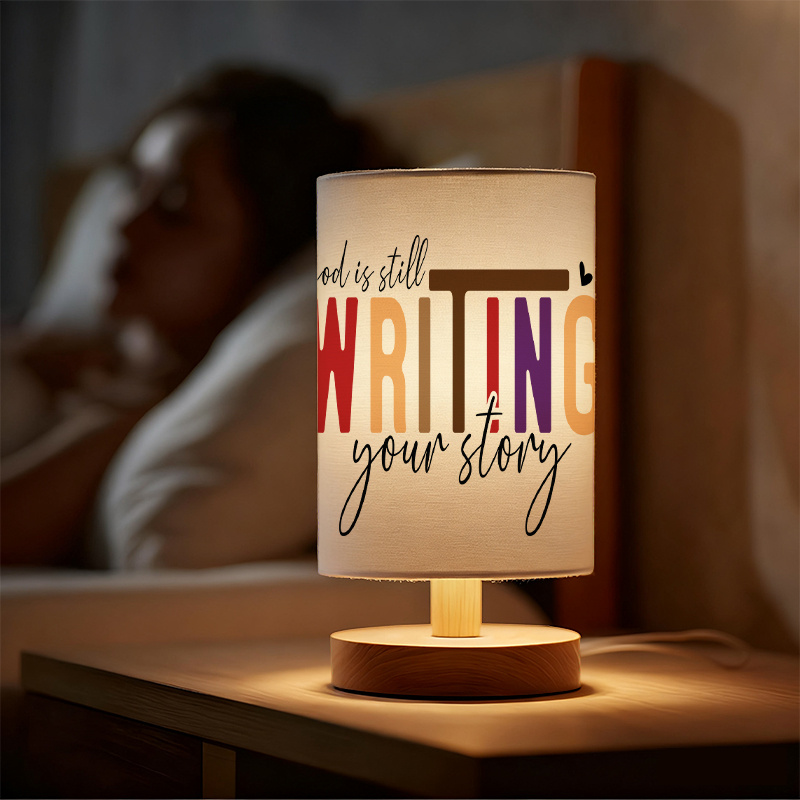 Modern USB-Powered Linen Table Lamp with Plug-in Design & Built-in Shade