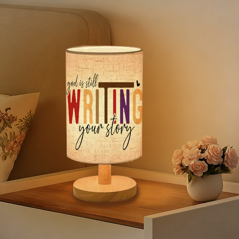 Modern USB-Powered Linen Table Lamp with Plug-in Design & Built-in Shade