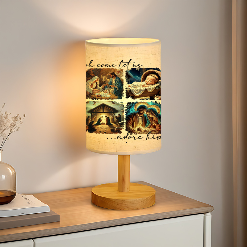 Modern USB-Powered Linen Table Lamp with Unique Design & Exquisite Patterns