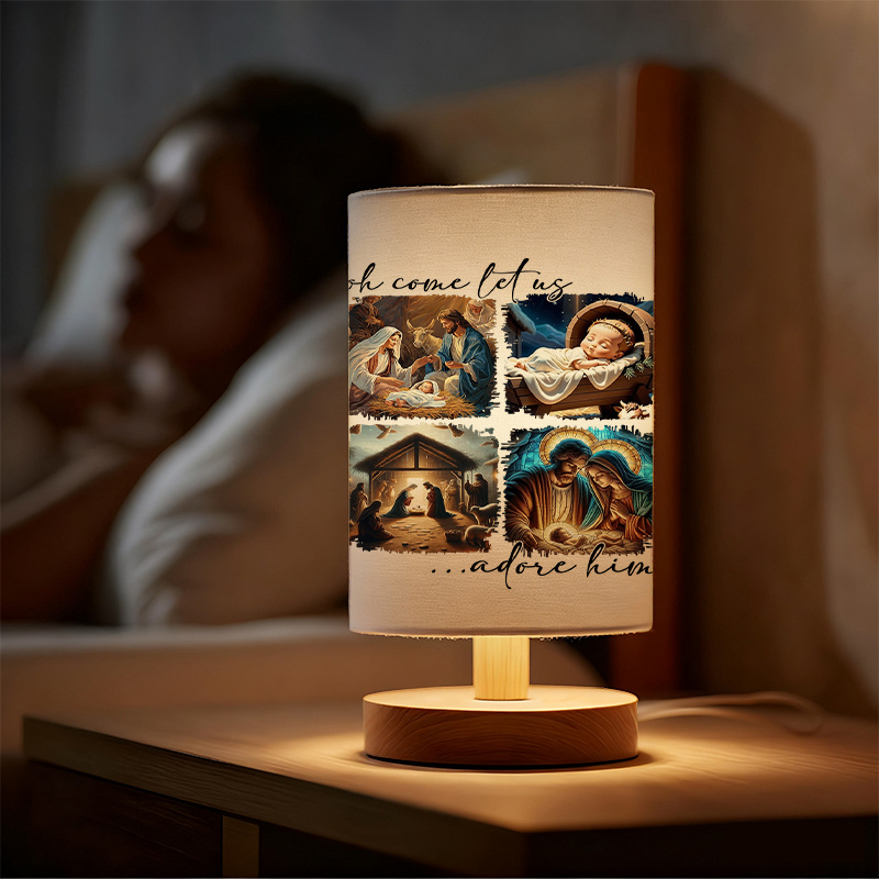 Modern USB-Powered Linen Table Lamp with Unique Design & Exquisite Patterns