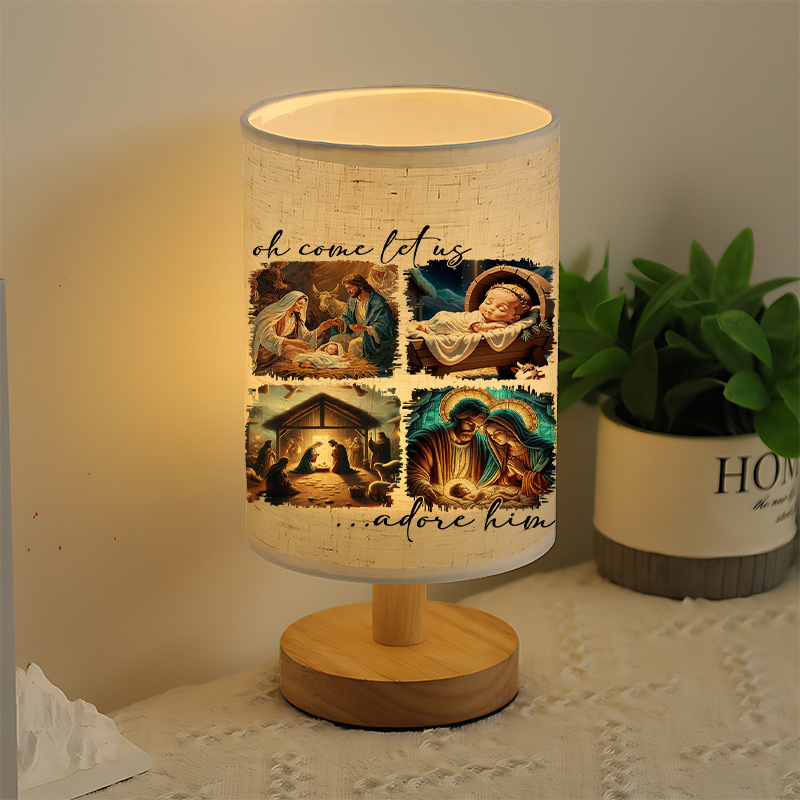 Modern USB-Powered Linen Table Lamp with Unique Design & Exquisite Patterns