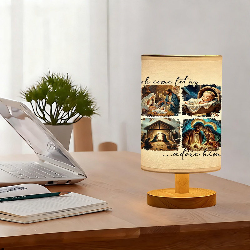 Modern USB-Powered Linen Table Lamp with Unique Design & Exquisite Patterns