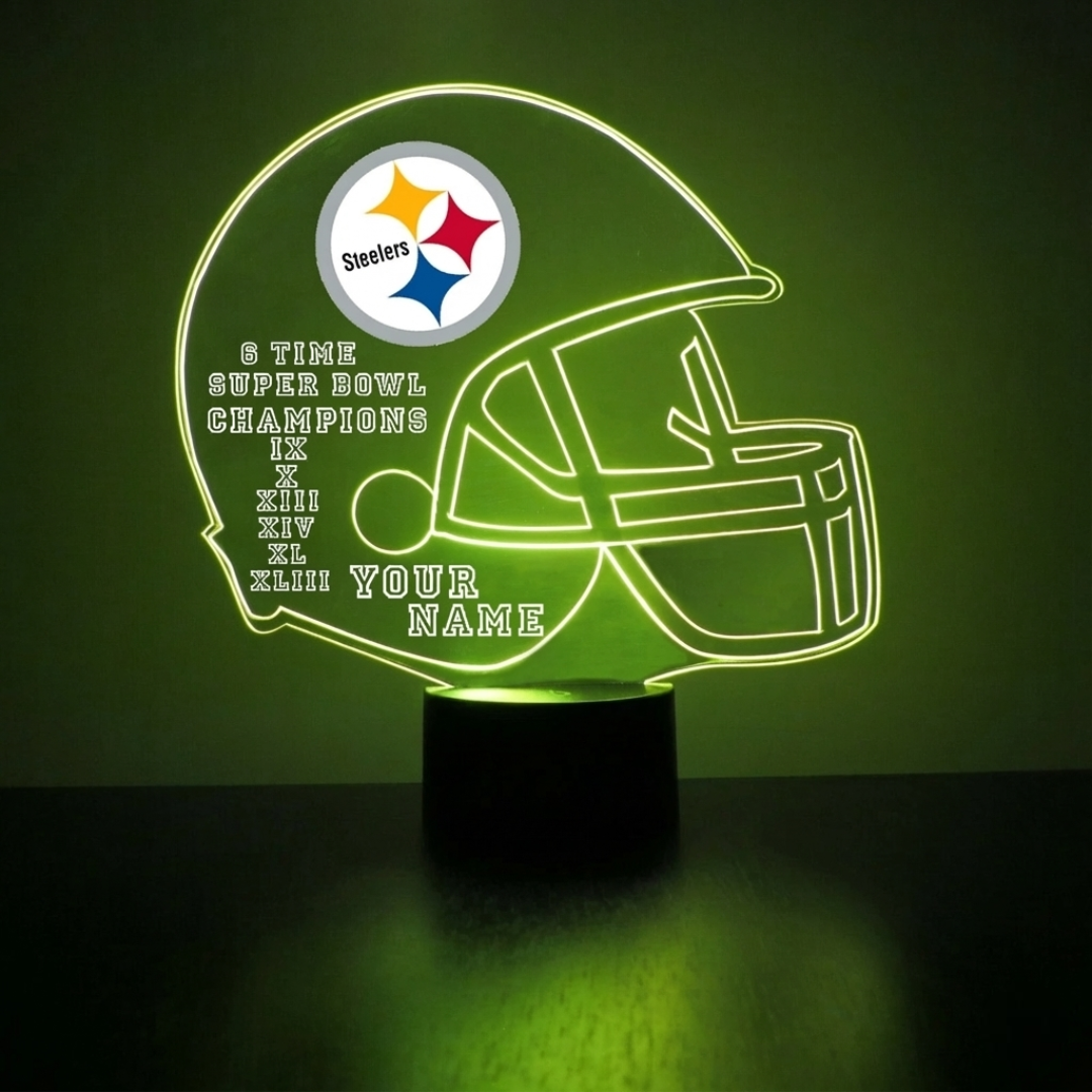 Custom Pittsburgh Steelers Light Up LED Lamp