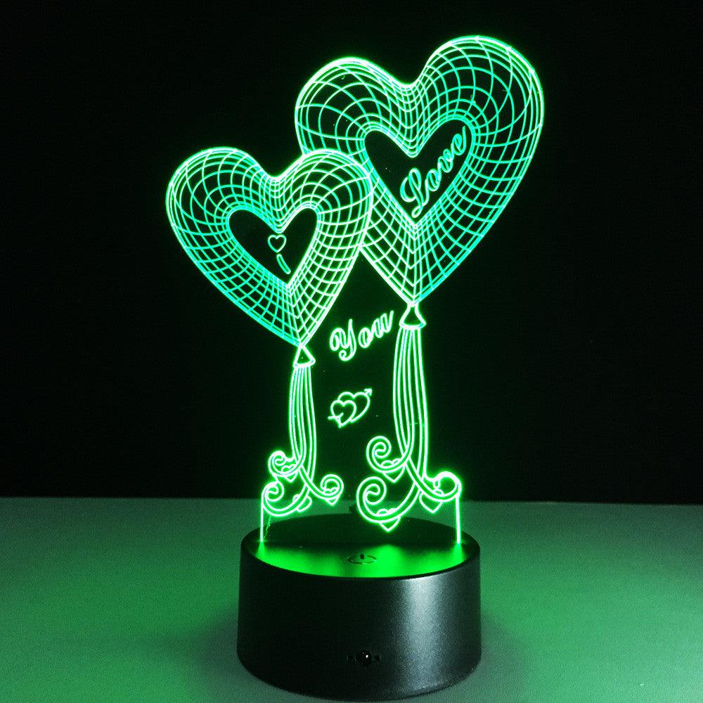 Valentines Day Heart Lamp-3D Optical Lamp