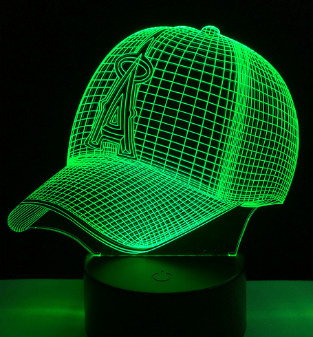 Los Angles Angeles Baseball Cap 3D Optical Illusion Lamp - 3D Optical Lamp