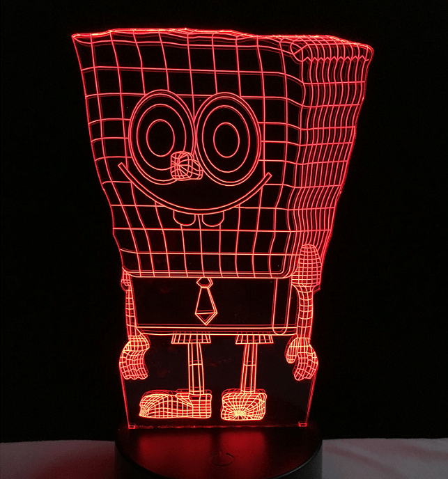 Sponge baby 3D colorful Nightlight lamp - 3D Optical Lamp