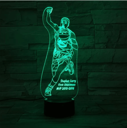 Basketball Stephen Curry 3D Optical Illusion Lamp - 3D Optical Lamp
