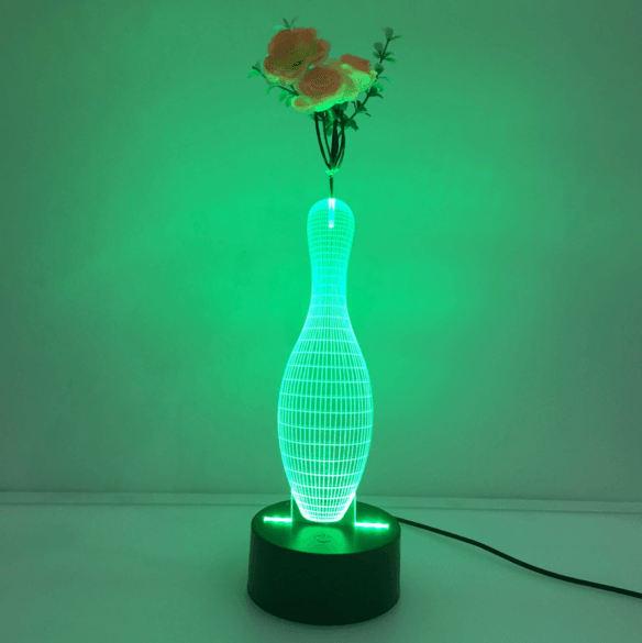 Bowling 3D Vase Flower Arrangement Stereo Lamp - 3D Optical Lamp