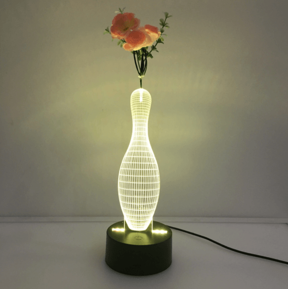 Bowling 3D Vase Flower Arrangement Stereo Lamp - 3D Optical Lamp