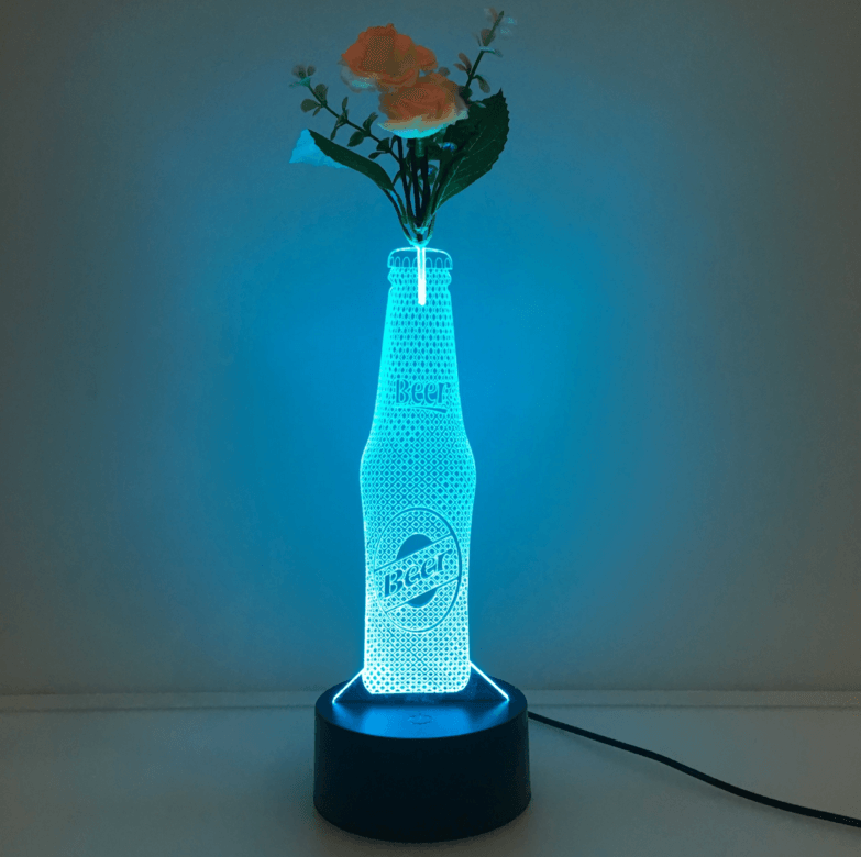 3D Flower Vase Arrangement Lamp - 3D Optical Lamp