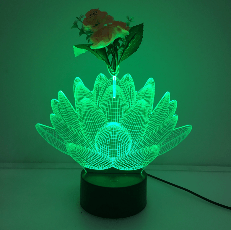 Lotus Flower Illusion Lamp-3D Optical Lamp