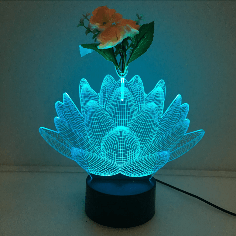 Lotus Flower Illusion Lamp-3D Optical Lamp