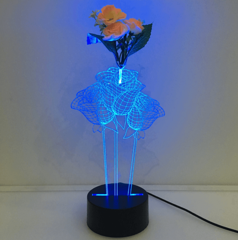 Three Roses Illusion Lamp-3D Optical Lamp