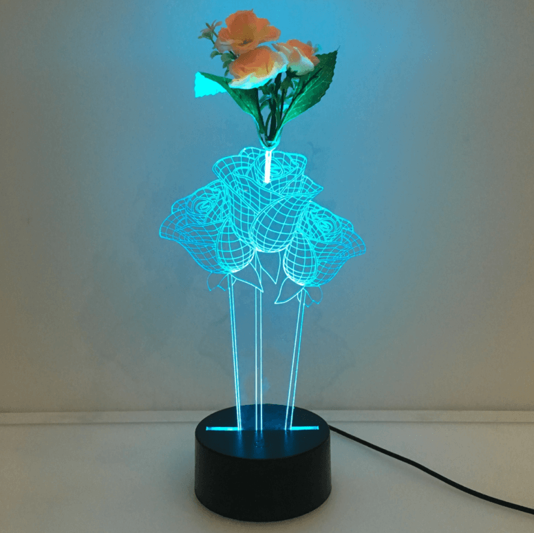 Three Roses Illusion Lamp-3D Optical Lamp