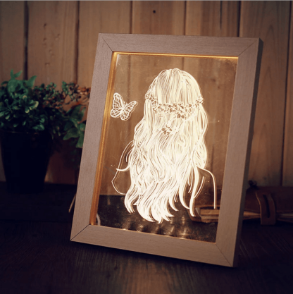 Floral Girl Illusion Lamp-3D Optical Lamp