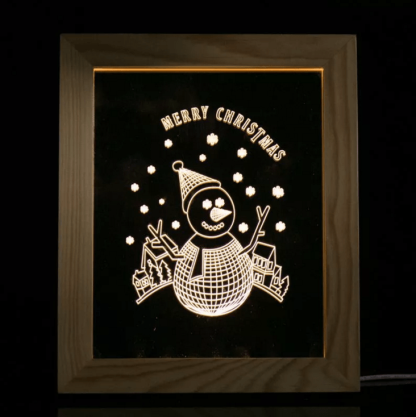 Christmas Snowman Frame Lamp-3D Optical Lamp