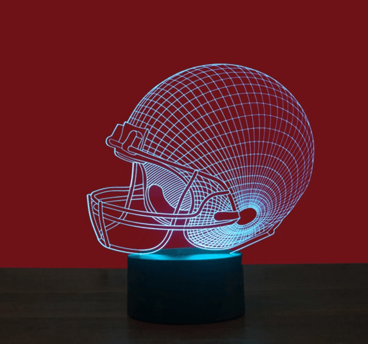 Football Helmet 3D Light Colorful Lights Creative Lamp - 3D Optical Lamp