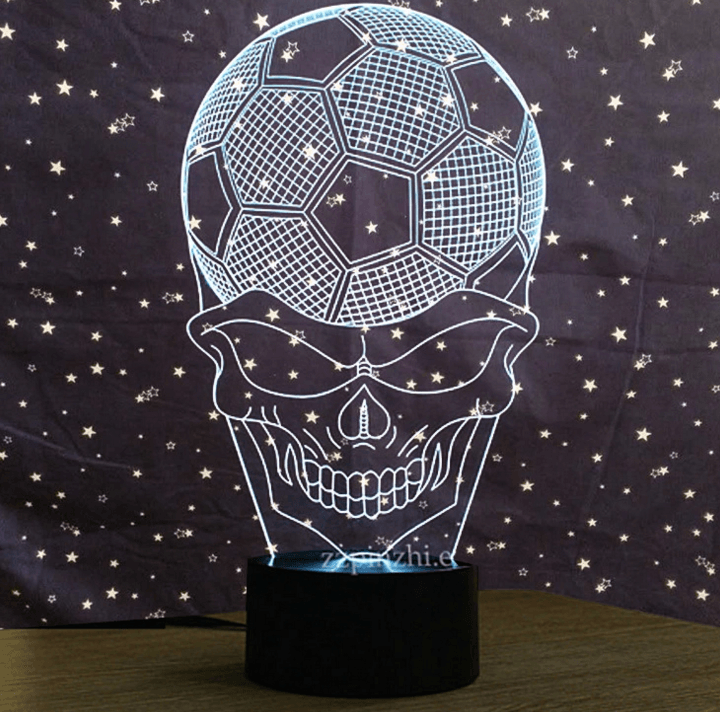 Football Skull 3D Nightlight Creative Vision Lamp - 3D Optical Lamp