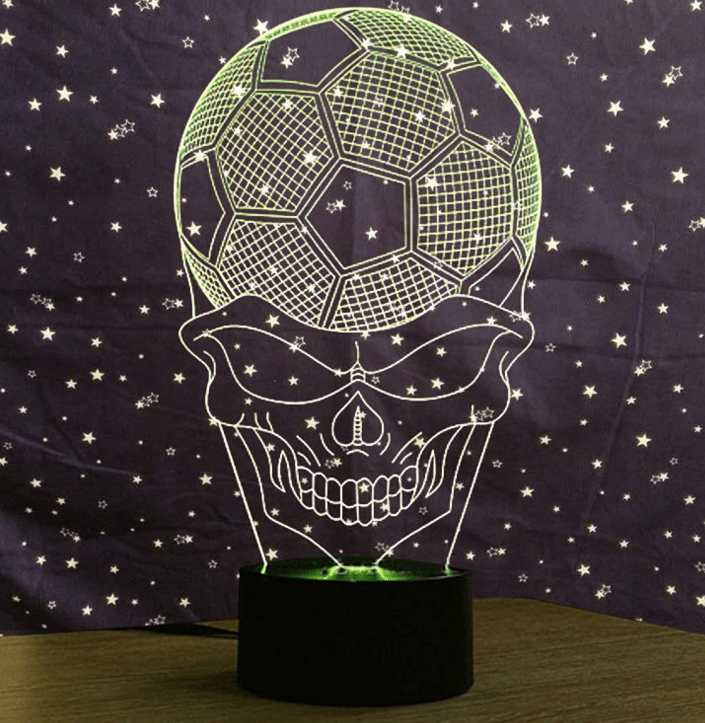 Football Skull 3D Nightlight Creative Vision Lamp - 3D Optical Lamp