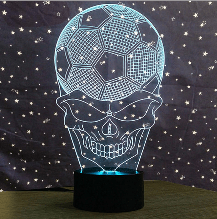 Football Skull 3D Nightlight Creative Vision Lamp - 3D Optical Lamp