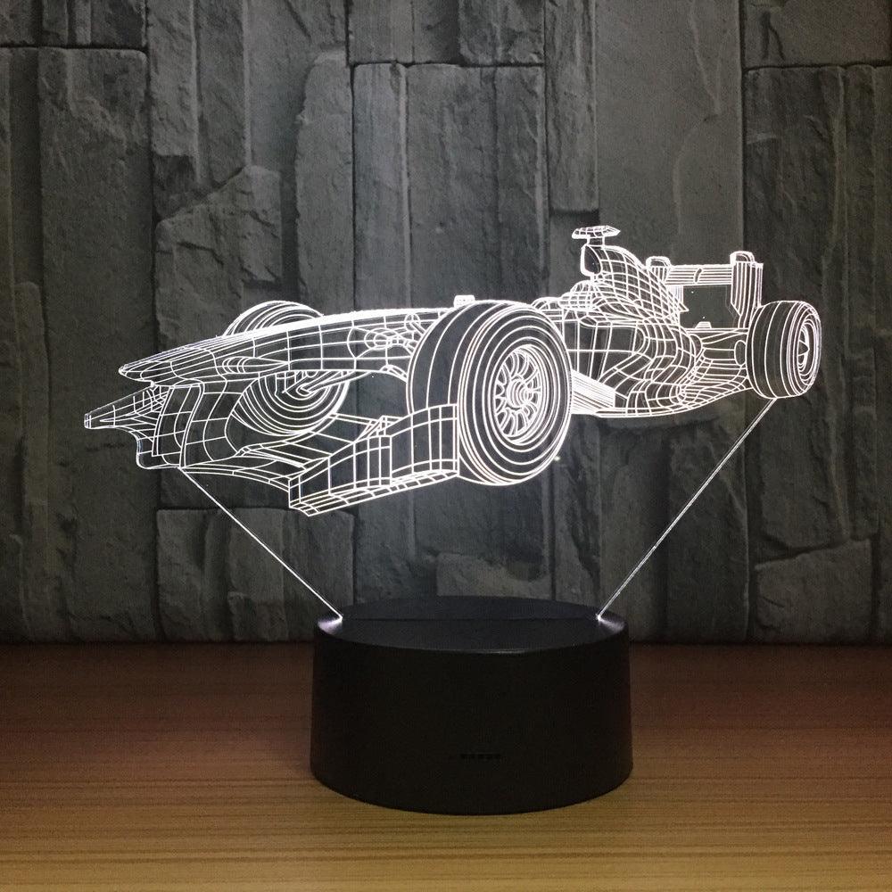 Racing Car 3D Optical Illusion Lamp - 3D Optical Lamp