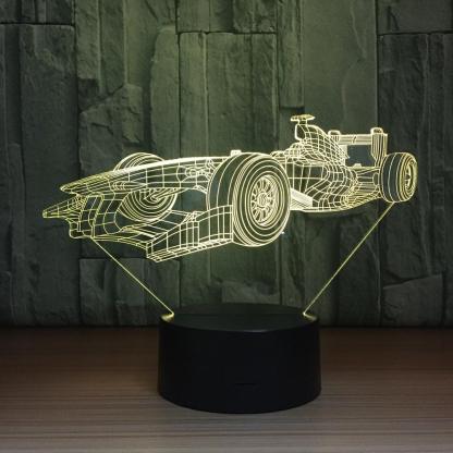 Racing Car 3D Optical Illusion Lamp - 3D Optical Lamp