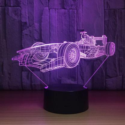 Racing Car 3D Optical Illusion Lamp - 3D Optical Lamp