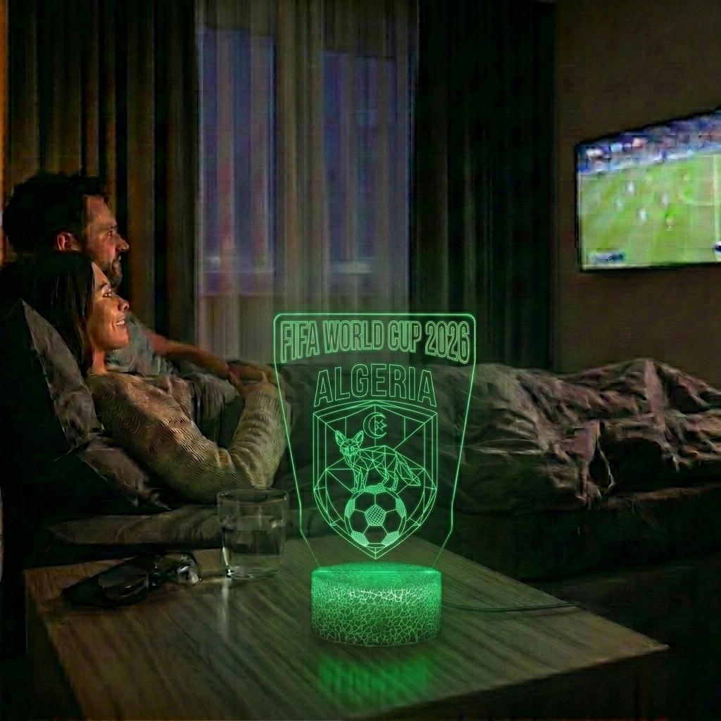 FIFA 2026 Algeria Soccer Sports Themed 3D Optical Lamp