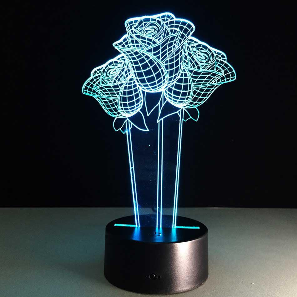 Rose Flower Optical Lamp-3D Optical Lamp