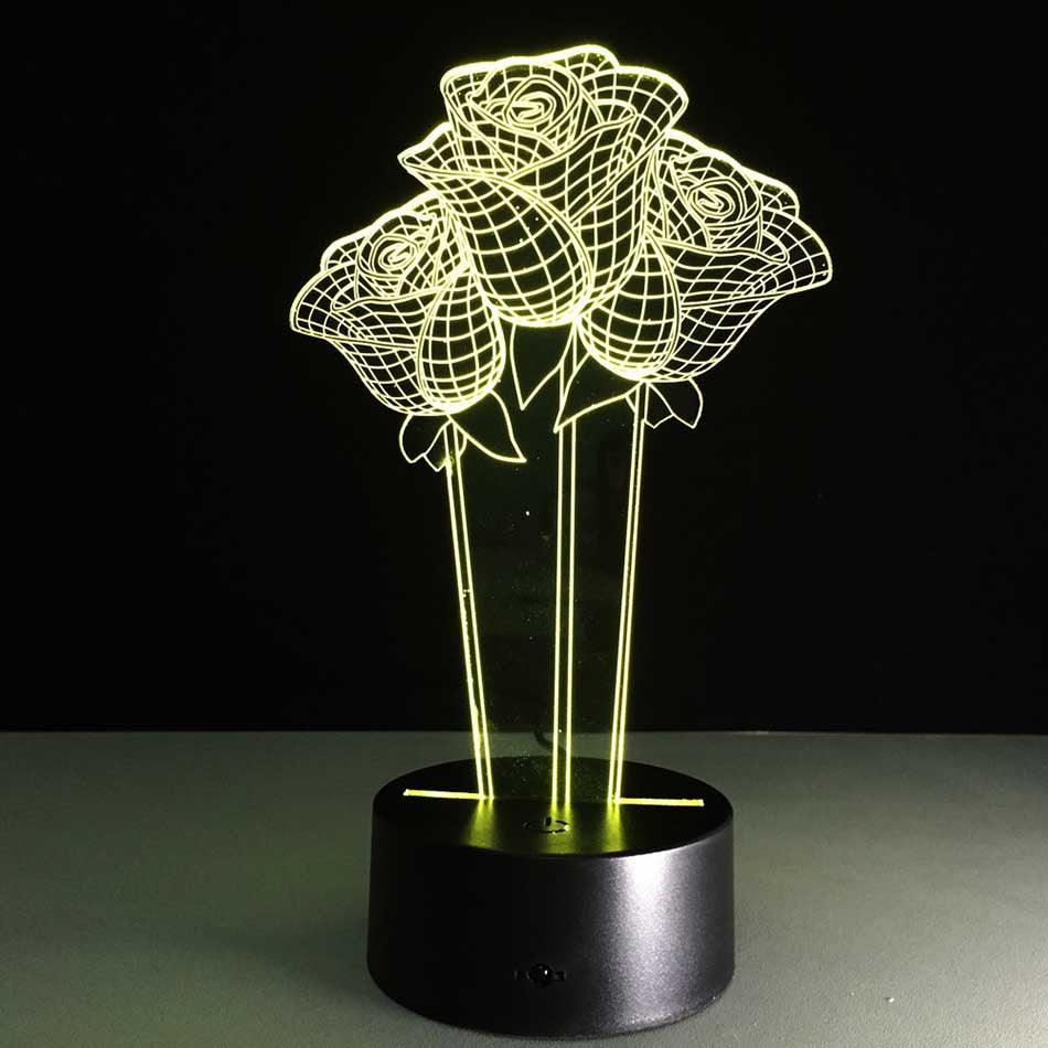 Rose Flower Optical Lamp-3D Optical Lamp