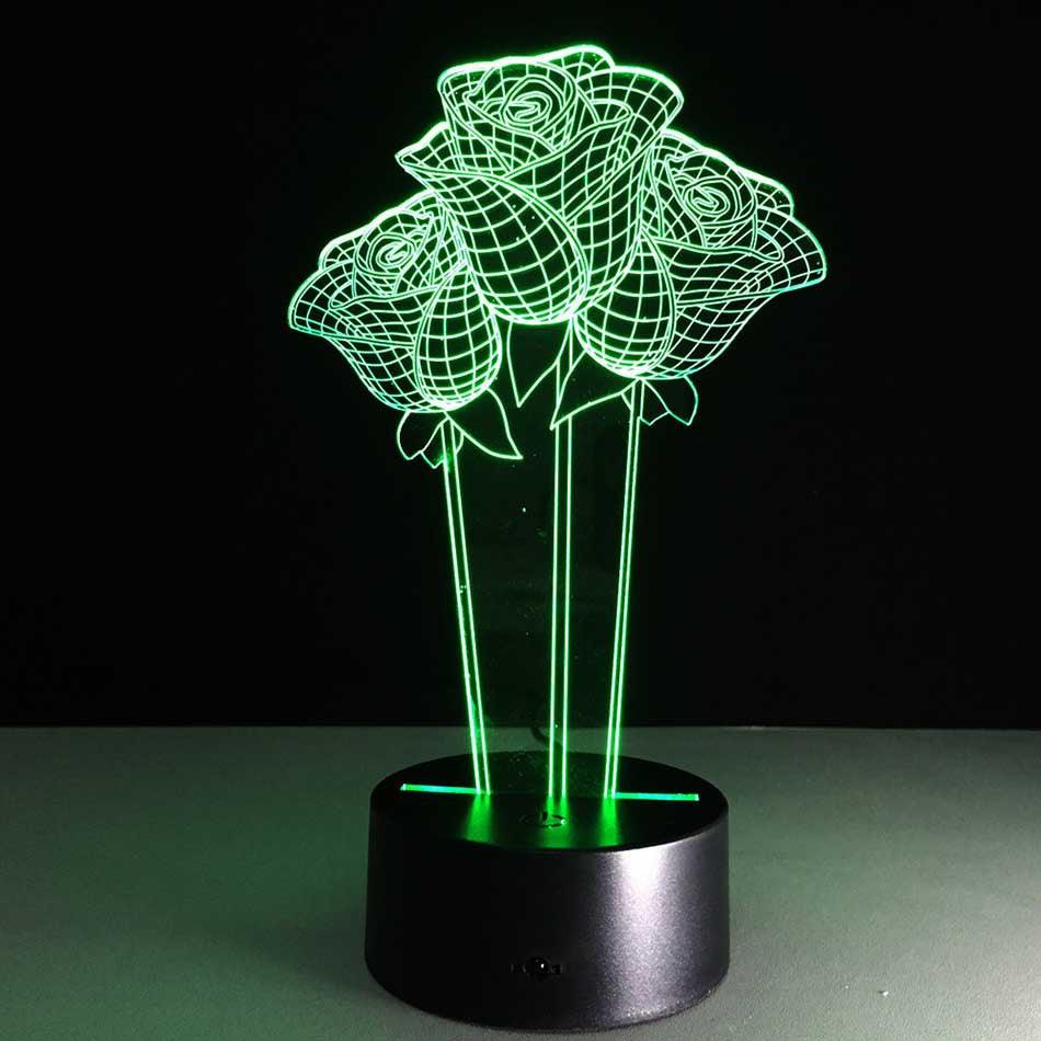 Rose Flower Optical Lamp-3D Optical Lamp