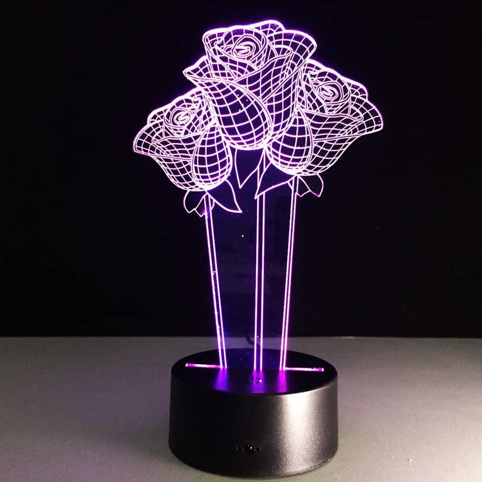 Rose Flower Optical Lamp-3D Optical Lamp