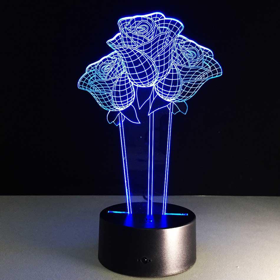 Rose Flower Optical Lamp-3D Optical Lamp