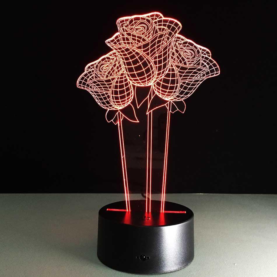 Rose Flower Optical Lamp-3D Optical Lamp