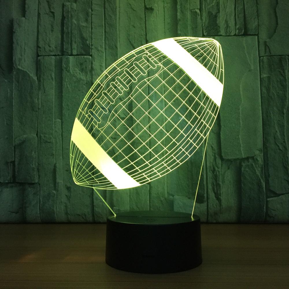 Rugby Football 3D Lamp Light Up Your Game Room-3D Optical Lamp