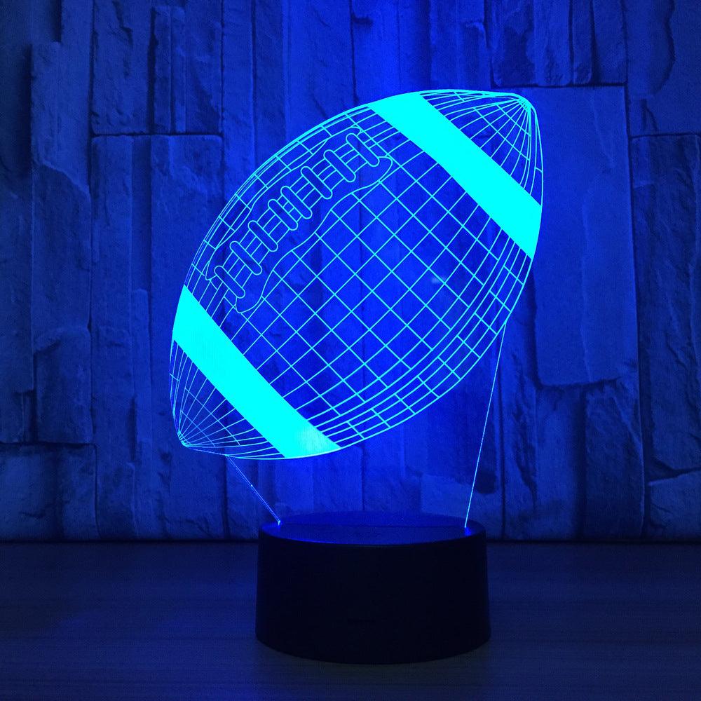 Rugby Football 3D Lamp Light Up Your Game Room-3D Optical Lamp