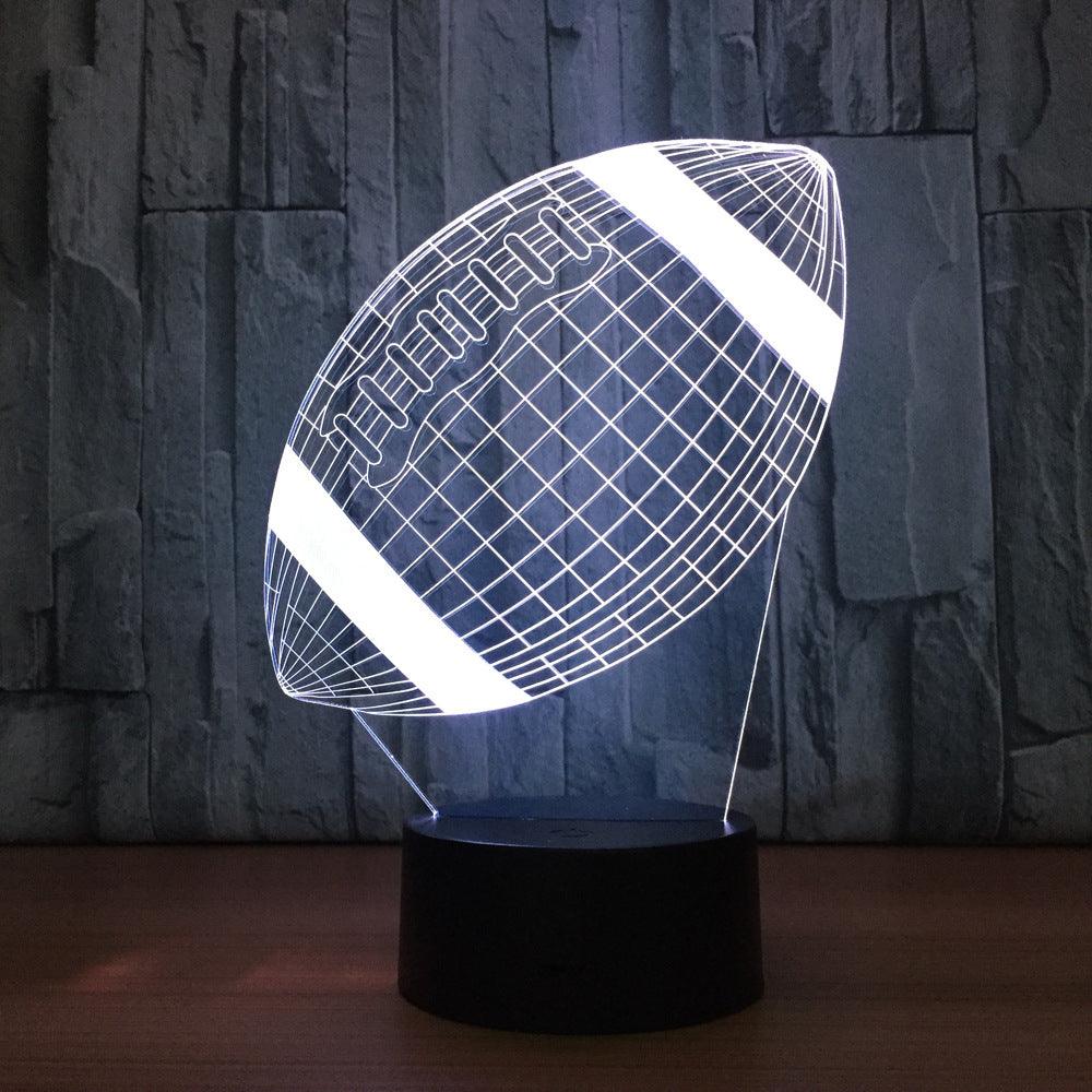 Rugby Football 3D Lamp Light Up Your Game Room-3D Optical Lamp