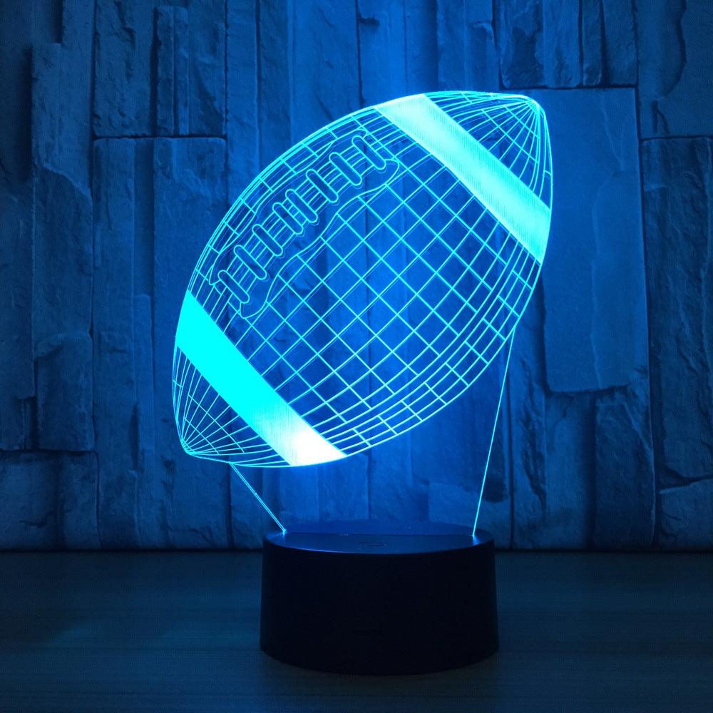Rugby Football 3D Lamp Light Up Your Game Room-3D Optical Lamp