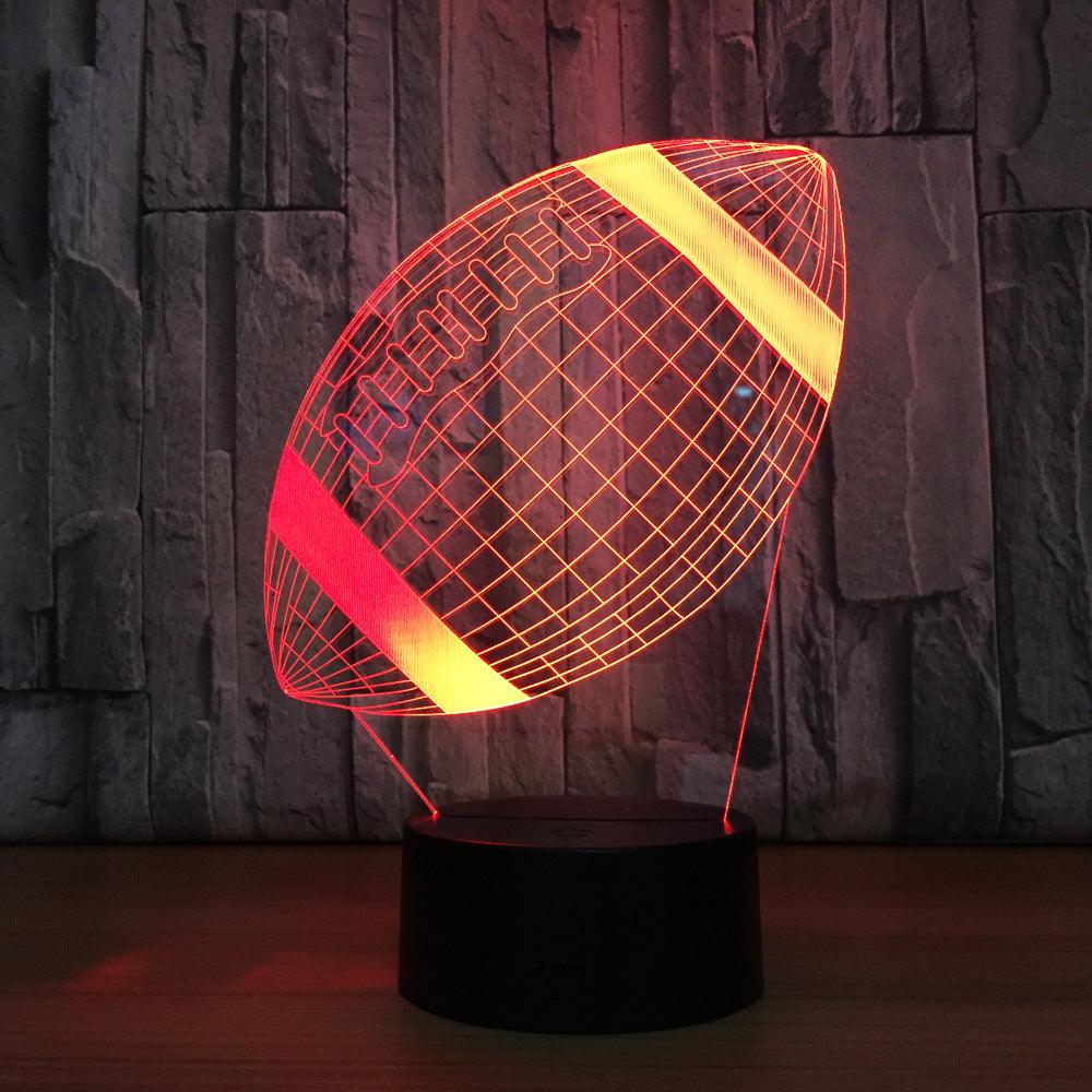 Rugby Football 3D Lamp Light Up Your Game Room-3D Optical Lamp