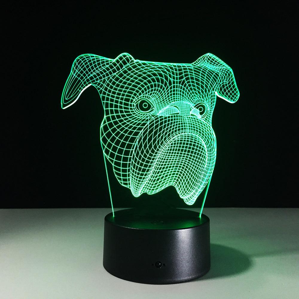 Bulldog Head LED Lamp-3D Optical Lamp