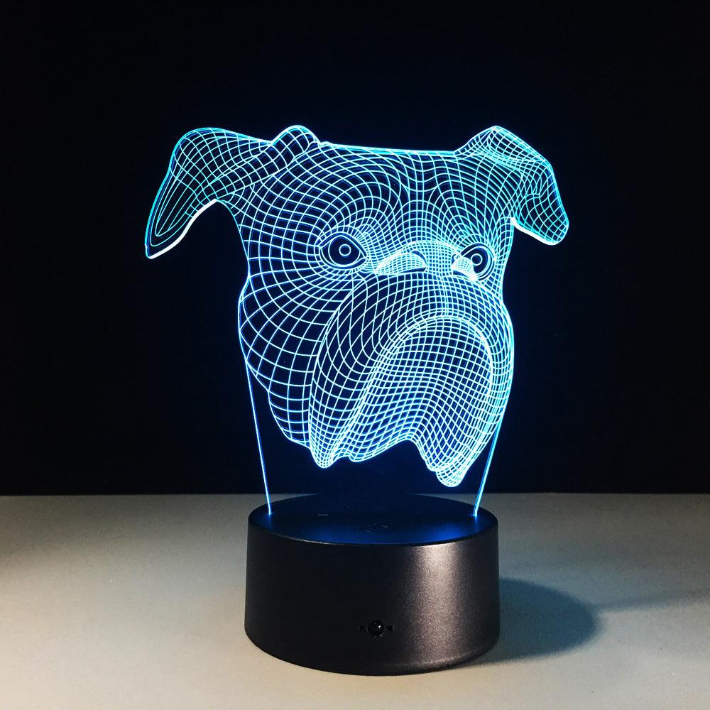 Bulldog Head LED Lamp-3D Optical Lamp