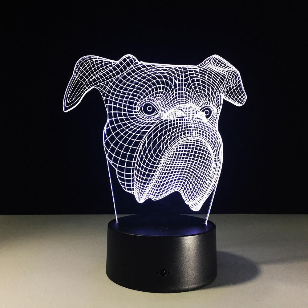 Bulldog Head LED Lamp-3D Optical Lamp