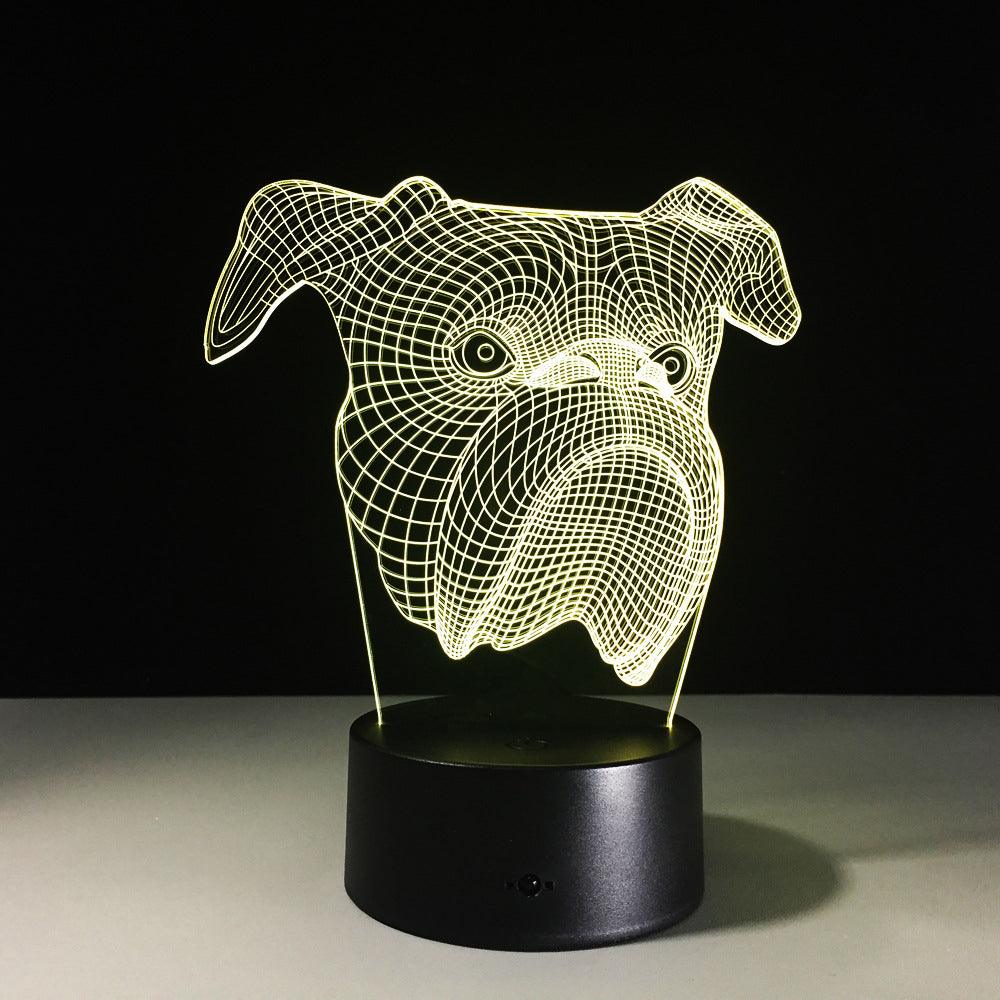 Bulldog Head LED Lamp-3D Optical Lamp