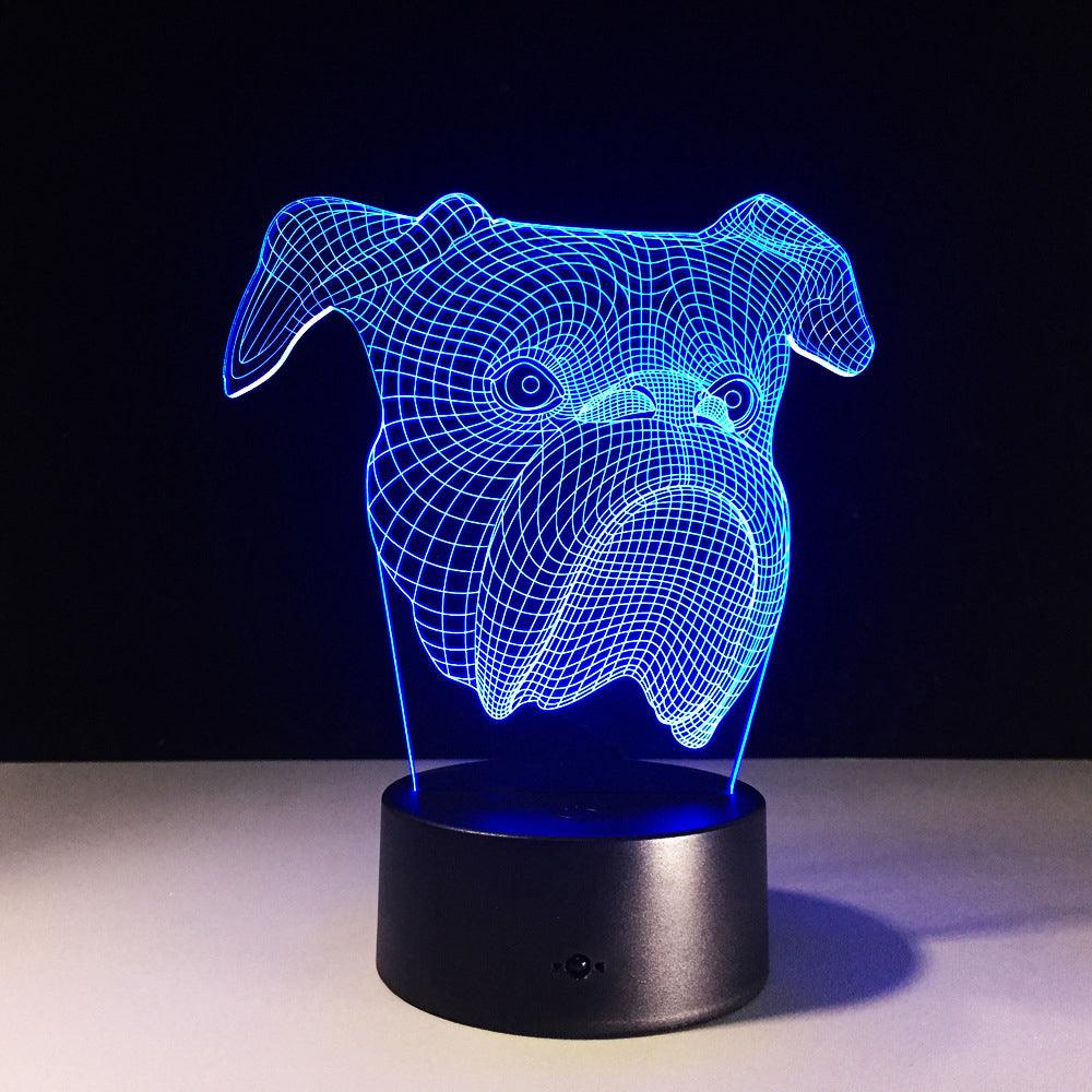 Bulldog Head LED Lamp-3D Optical Lamp