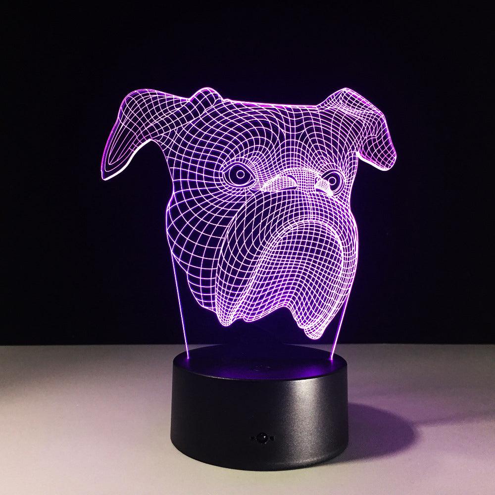 Bulldog Head LED Lamp-3D Optical Lamp